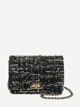 Load image into Gallery viewer, Tweed Crossbody Chain Bag