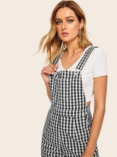 Load image into Gallery viewer, Gingham Pocket Side Overalls