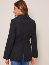 Load image into Gallery viewer, Open Front Split Back Belted Coat