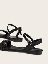 Load image into Gallery viewer, Braided Detail Two Part Sandals