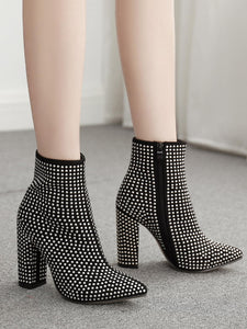 Studded Side Zip Chunky Boots