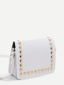 Studded PU Flap Bag