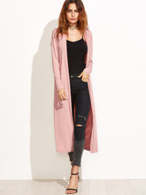 Load image into Gallery viewer, Pink Collarless Longline Duster Coat