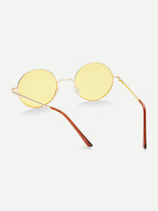 Gold Metal Frame Round Glasses