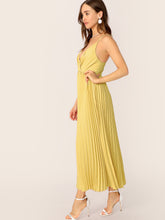 Load image into Gallery viewer, Surplice Neck Pleated Cami Dress