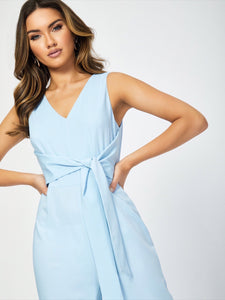 V Neck Wide Leg Occasion Jumpsuit