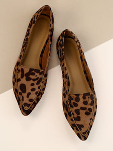 Leopard Stitch Pointed Flats