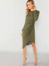 Load image into Gallery viewer, Twist Side Wrap Asymmetrical Dress