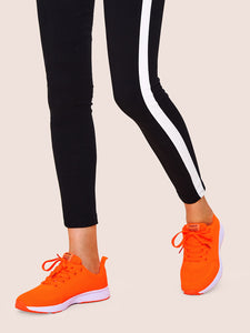 Neon Orange Lace-up Front Trainers