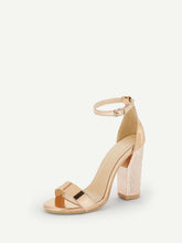 Load image into Gallery viewer, Metallic Design Ankle Strap Heels