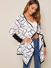 Load image into Gallery viewer, Geometric Waterfall Collar Coat