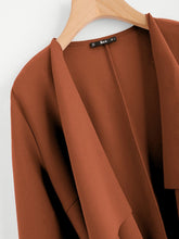 Load image into Gallery viewer, Waterfall Collar Pocket Front Wrap Coat