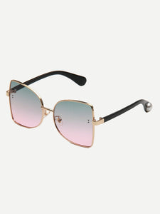 Ombre Lens Metal Frame Sunglasses