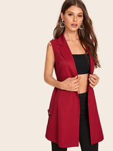 Load image into Gallery viewer, Adjustable Belted Sleeveless Blazer