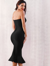 Load image into Gallery viewer, Adyce Zip Back Fishtail Hem Bodycon Tube Dress