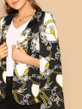 Load image into Gallery viewer, Chain Print Cape Blazer