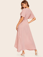 Load image into Gallery viewer, Bell Sleeve Surplice Wrap With Belt Dress