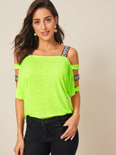 Load image into Gallery viewer, Cut-out Shoulder Top With Aztec Strap