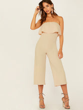 Load image into Gallery viewer, Zip Back Ruffle Foldover Tube Jumpsuit