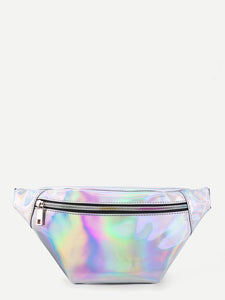 Iridescent Fanny Pack With Skinny Belt