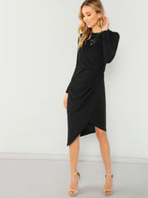 Load image into Gallery viewer, Twist Side Wrap Asymmetrical Dress