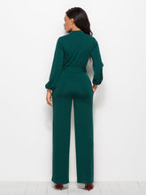 Load image into Gallery viewer, Tie Waist Shirt Detail Jumpsuit