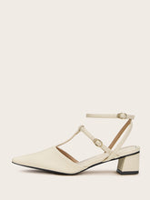 Load image into Gallery viewer, Point Toe Ankle Strap Chunky Heels