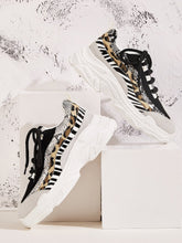 Load image into Gallery viewer, Animal Scarf Print Chunky Sole Trainers