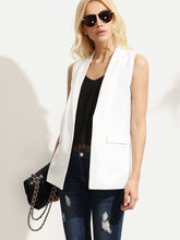 Load image into Gallery viewer, Shawl Lapel Sleeveless Open Front Blazer