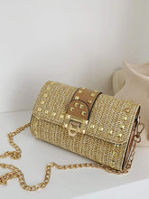 Load image into Gallery viewer, Studded Decor Woven Flap Chain Bag