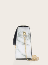 Load image into Gallery viewer, Push Lock Marble Print Chain Bag