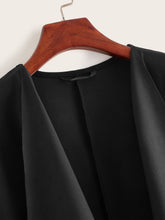 Load image into Gallery viewer, Waterfall Collar Asymmetrical Hem Coat With Belt