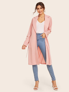 Single Breasted Belted Midi Coat