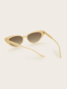 Cat Eye Flat Lens Sunglasses