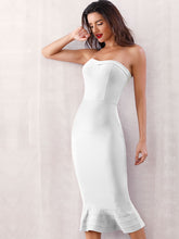 Load image into Gallery viewer, Adyce Zip Back Fishtail Hem Bodycon Tube Dress