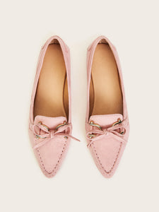 Point Toe Bow Decor Flats