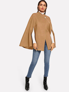 Single Button Cape Coat