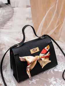 Pebble Detail Bow Tie Satchel Bag