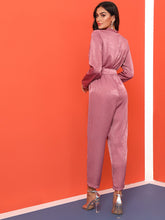 Load image into Gallery viewer, Solid Belted Zip Back Jumpsuit