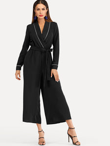 Wrap Self Tie Waist Jumpsuit