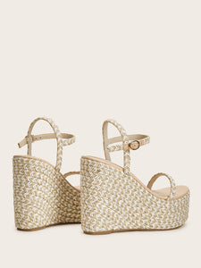 Ankle Strap Platform Espadrille Wedges