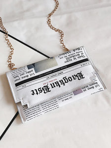 Letter Print Flap Chain Bag