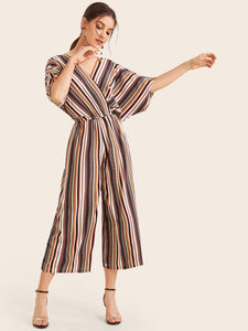 Colorful Stripe Wide Leg Jumpsuit