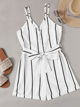 Load image into Gallery viewer, Striped Belted Romper