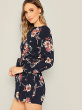 Load image into Gallery viewer, Floral Print Belted Romper