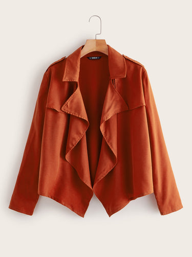 Waterfall Collar Solid Jacket