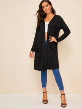 Load image into Gallery viewer, Pocket Front Open Placket Solid Coat