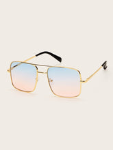 Load image into Gallery viewer, Full Rim Top Bar Ombre Lens Square Sunglasses