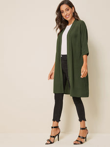 Open Front Solid Coat