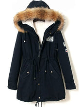 Load image into Gallery viewer, Faux Fur Trim Hooded Drawstring Parka